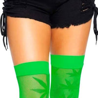 420 Cannabis Pot Leaf Thigh Highs