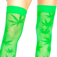 420 Cannabis Pot Leaf Thigh Highs