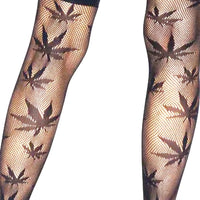 420 Cannabis Hanfblatt Overknee Strümpfe