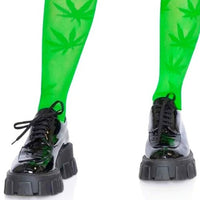 420 Cannabis Pot Leaf Thigh Highs