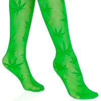 420 Cannabis Pot Leaf Thigh Highs