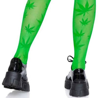 420 Cannabis Pot Leaf Thigh Highs