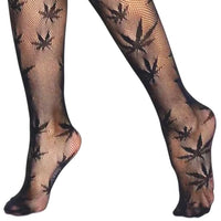 420 Cannabis Pot Leaf Thigh Highs