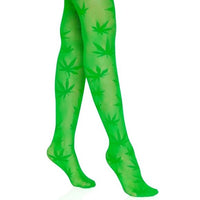 420 Cannabis Pot Leaf Thigh Highs