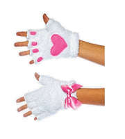 Leg Avenue Plush Kitty Paw Fingerless Gloves